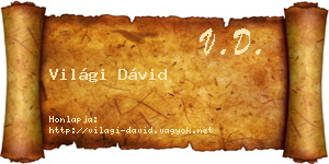 Világi Dávid névjegykártya